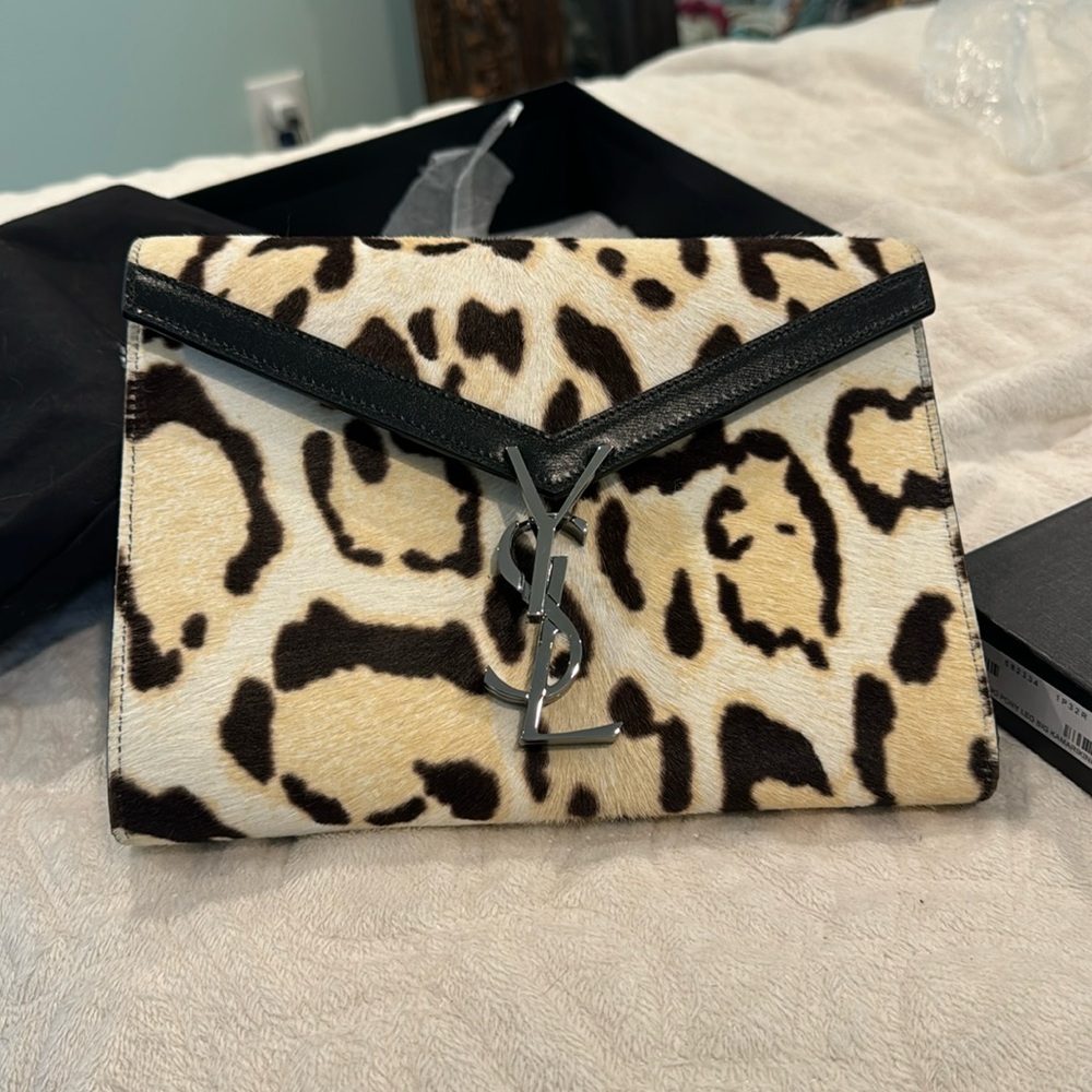 Saint Laurent calf fur envelope bag